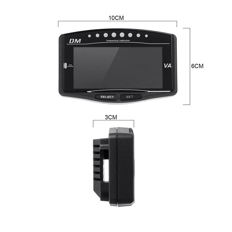 12V/24V 5 in 1 Car Universal Truck LCD Digital Instrument Oil Pressure Gauge Volt Voltmeter Water Temperature Fuel Gauge Tachome