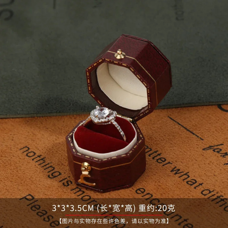 Caja pequeña para anillos de joyería para anillos de propuesta, ceremonia, bodas o ocasiones especiales, caja para anillos para mujeres y niñas con ranura única