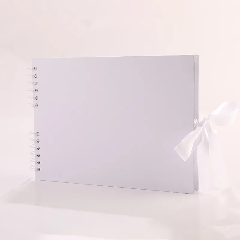 DIY Bowtie Ribbon Scrapbook Craft Photo Picture Memory Book, Kraft Paper, Black Cardboard, 30/80 Pages: Brown