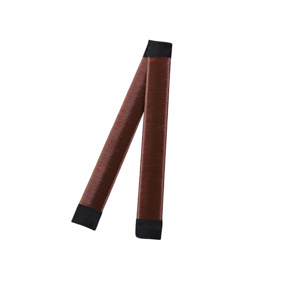 Magic Women Synthetic Twist Hair Bun Maker Donut Headband Styling Braid Holder Hair Band Easy Quick Bun Making Tool: 1-red brown