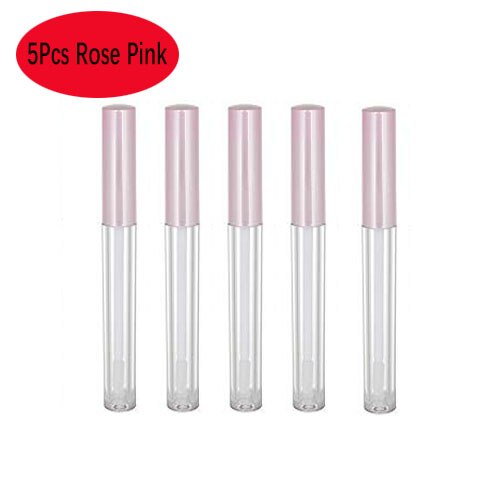 20 stk guld lipgloss tube tom lipgloss tube flaske til fremstilling af læbe oliebeholder mini prøve lipgloss tubes kvinder makeup værktøj: 5 stk rosa rosa