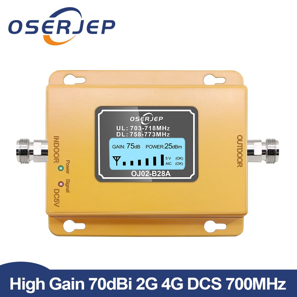 70dB LCD LTE 700 MHz B28A 4G amplificateur de Signal répéteur de téléphone portable pour le brésil