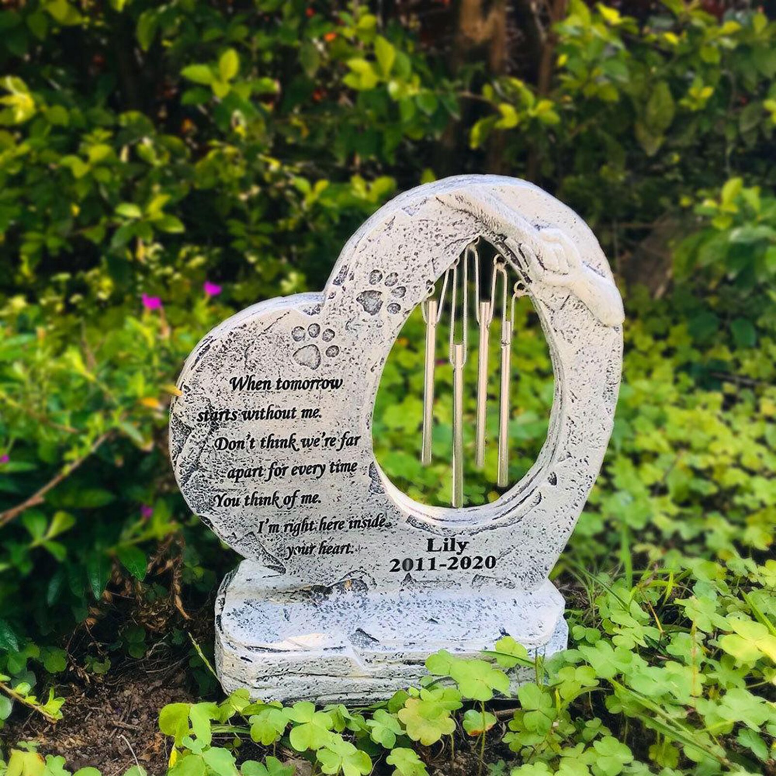 Lápida de piedra conmemorativa para mascotas, adorno conmemorativo