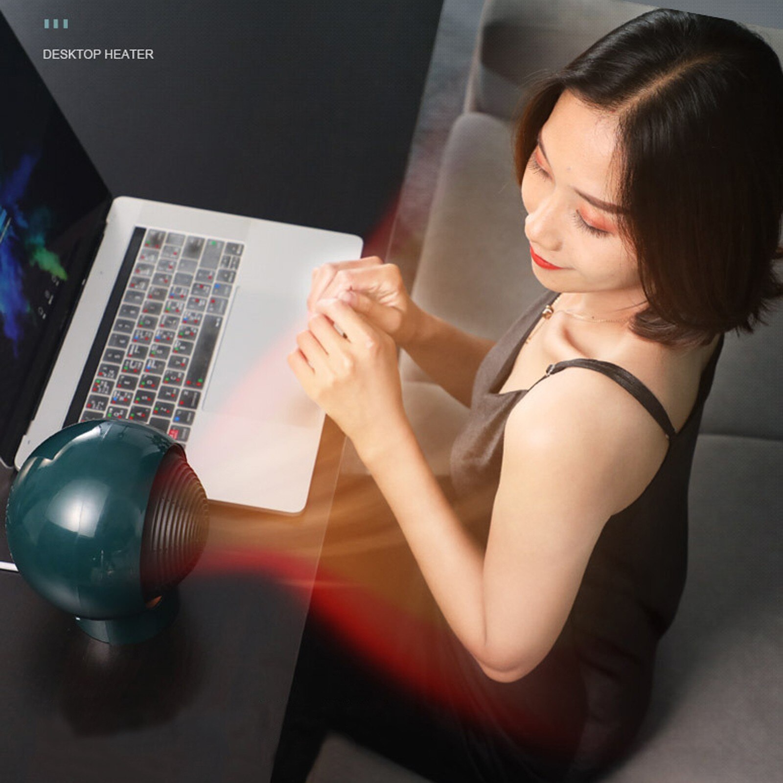 Heater home office portable mini desktop heater mini desktop heater instant heating multiple protection7.09X5.12X3.34inch