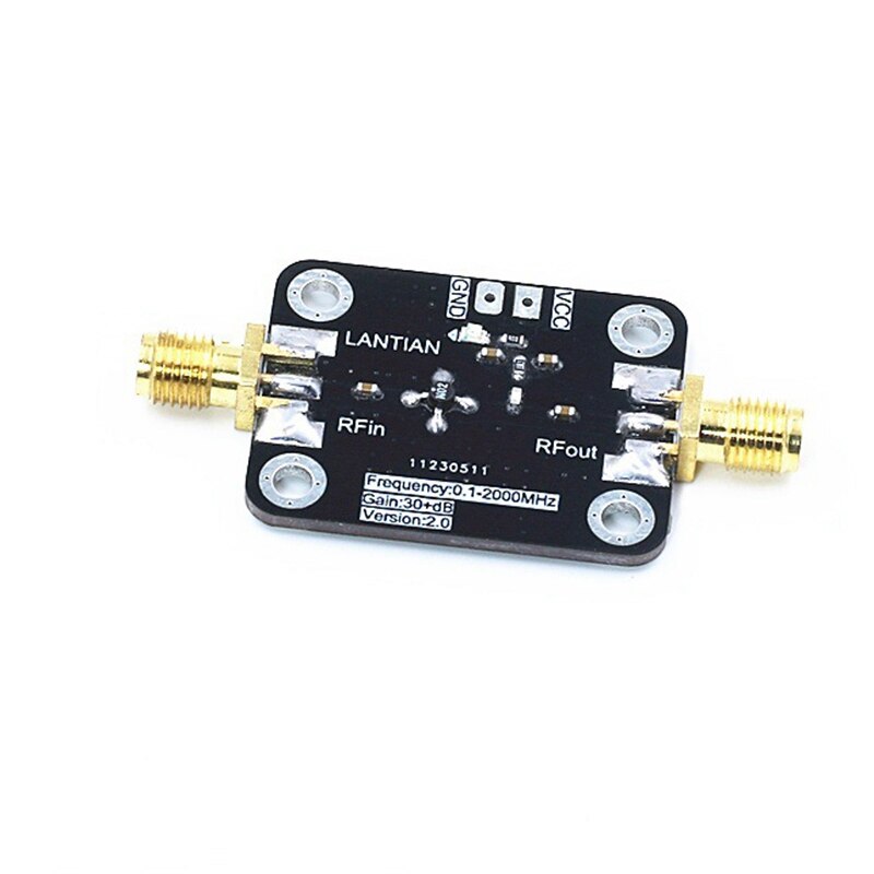 High Frequency RF Amplifier 0.1-2000MHz 30DB High Gain Module V2.0 System Impedance 50 Ohms