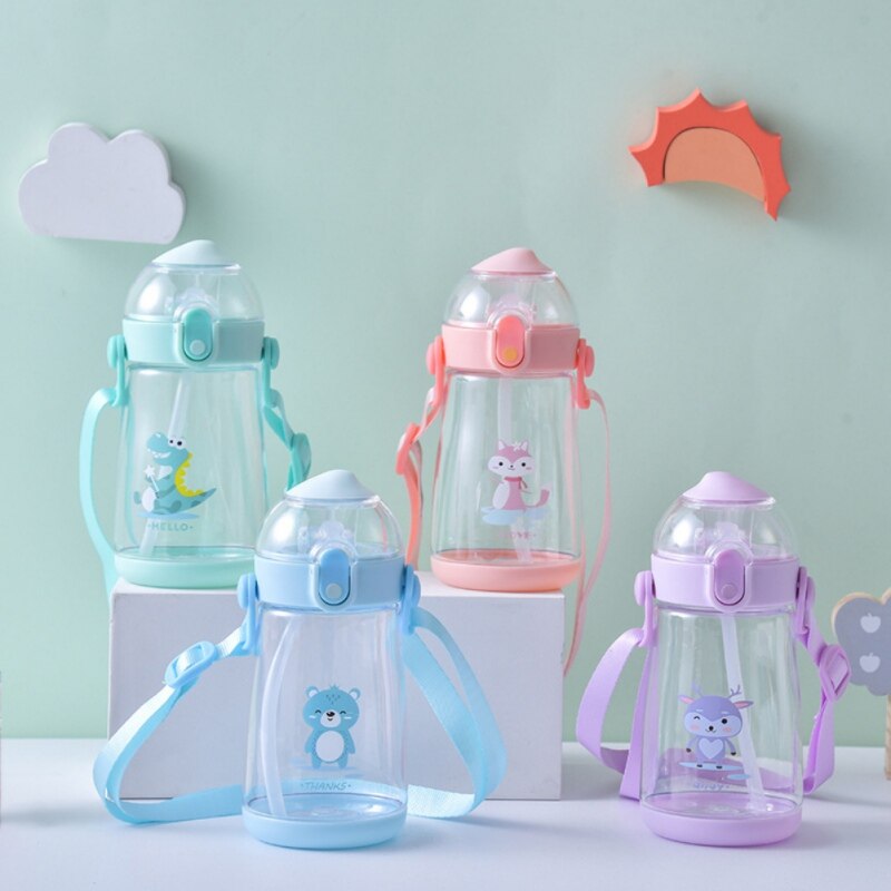 Babys drikkekop baby drikkekop halm kop studenterrem drikkekop 380ml bpa gratis