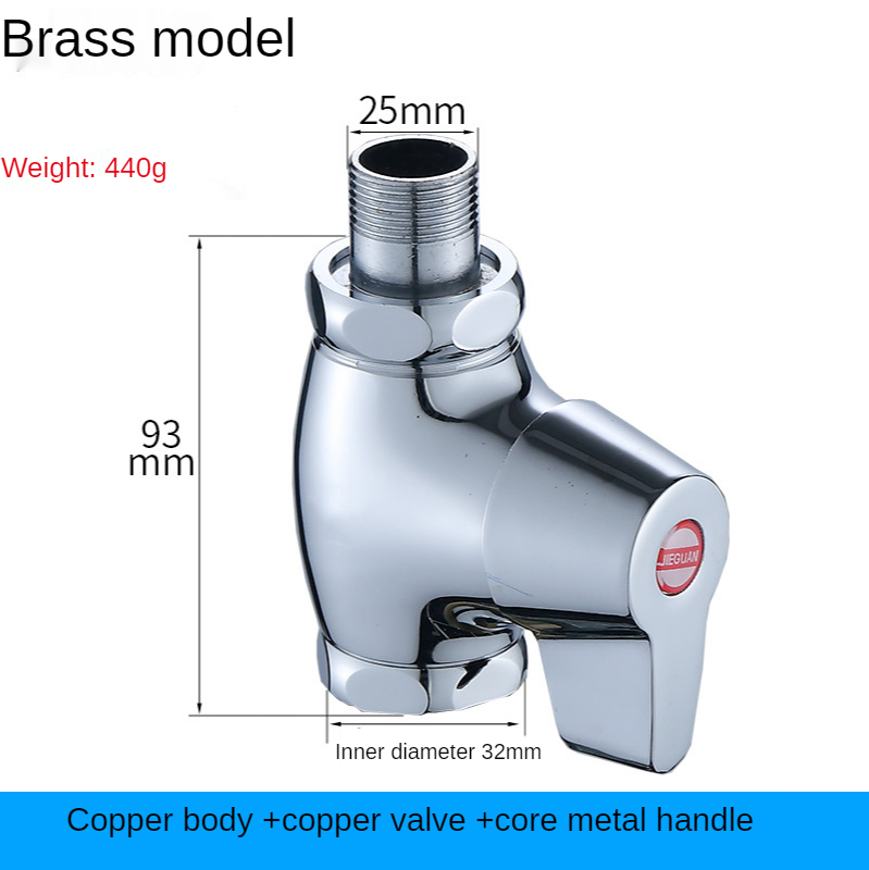 Toilet Flushing Valve Hand-held Toilet Switch Valve Toilet Valve Toilet Time Delay Valve Squatting Pan Quick Open Flushing Valve: 440g DN20