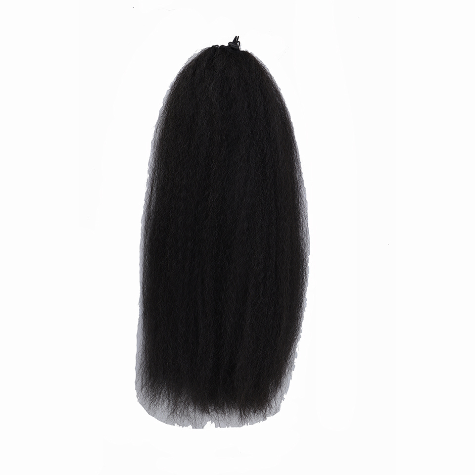 LVHAN-coleta mujer africana, extensión de 22 pulgadas, cuerda sintética, pieza de pelo de maíz, negro, resistencia a altas temperaturas: Default Title
