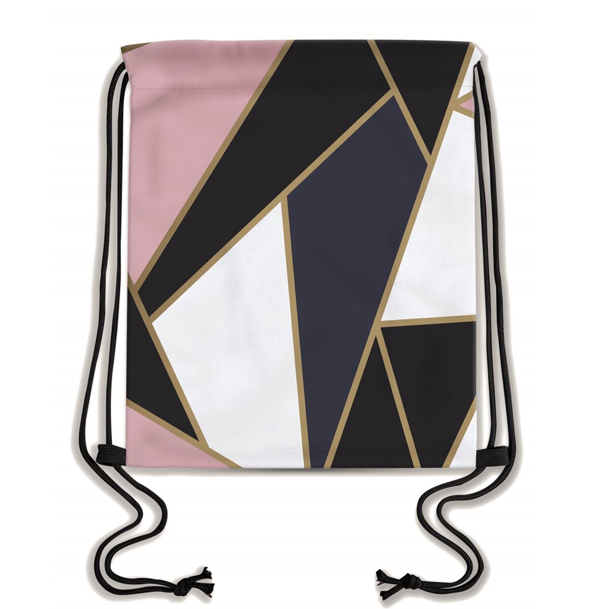 Deanfun Drawstring Bag Marbling Geometric Pattern Sports Bag Women Beach Bag 60337