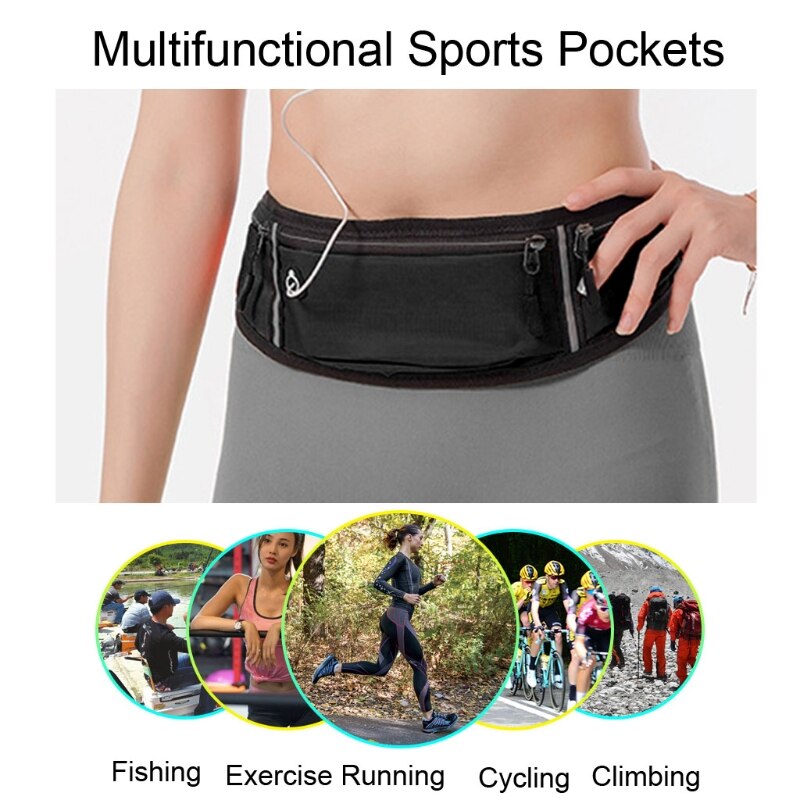 Einstellbare Lauf Beutel Läufer Gürtel trainieren Taille Tasche Elastische Dünne Telefon Halfter fanny Pack für unisex Joggen Tasche