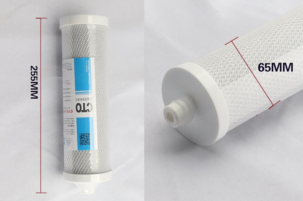 2 PCS 10 inch plug-in water purifier filter compressed activated carbon filter slot CTO filter sintered carbon universal filter