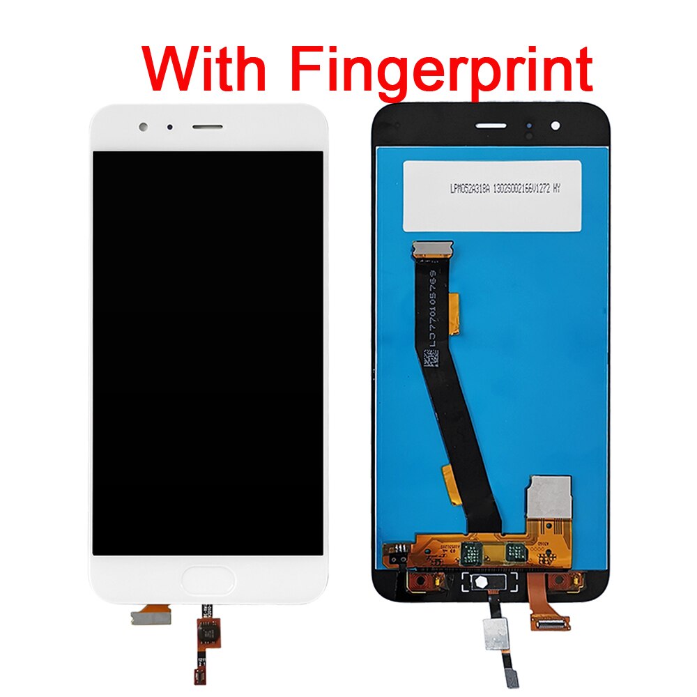 Voor Xiaomi Mi6 Lcd-scherm + Touch Screen Digitizer Vergadering Voor 5.15 "Xiaomi Mi6 Lcd Vervanging Xiaomi 6 Lcd met Vingerafdruk: White Fingerprint