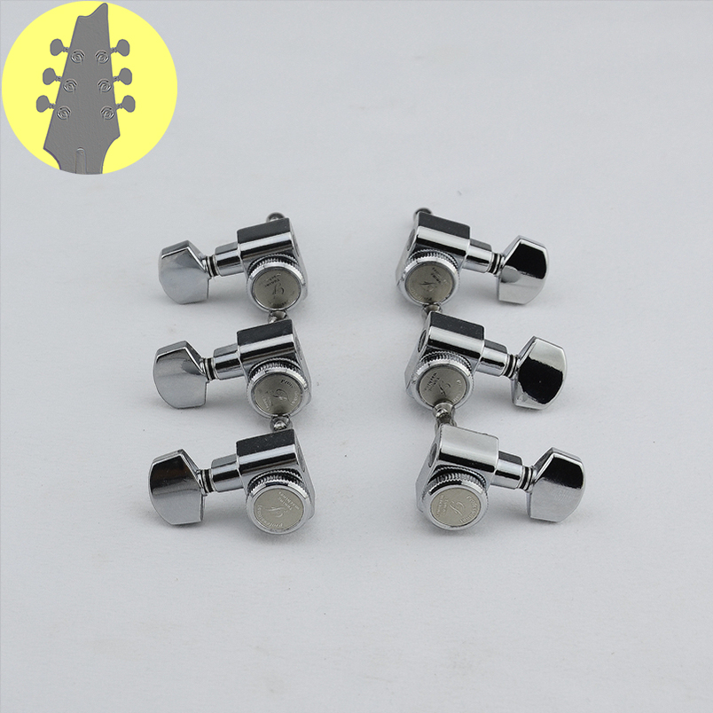 1 Set 6/7/8 corde senza chiusura a vite teste per chitarra sigillate accordatori per chitarra nero/oro/argento cromato
