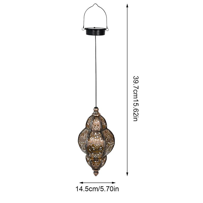 Hanging Solar Powered Moroccan Lantern Outdoor Decoration High-efficiency lithium battery technology Waterproof Decorative Light