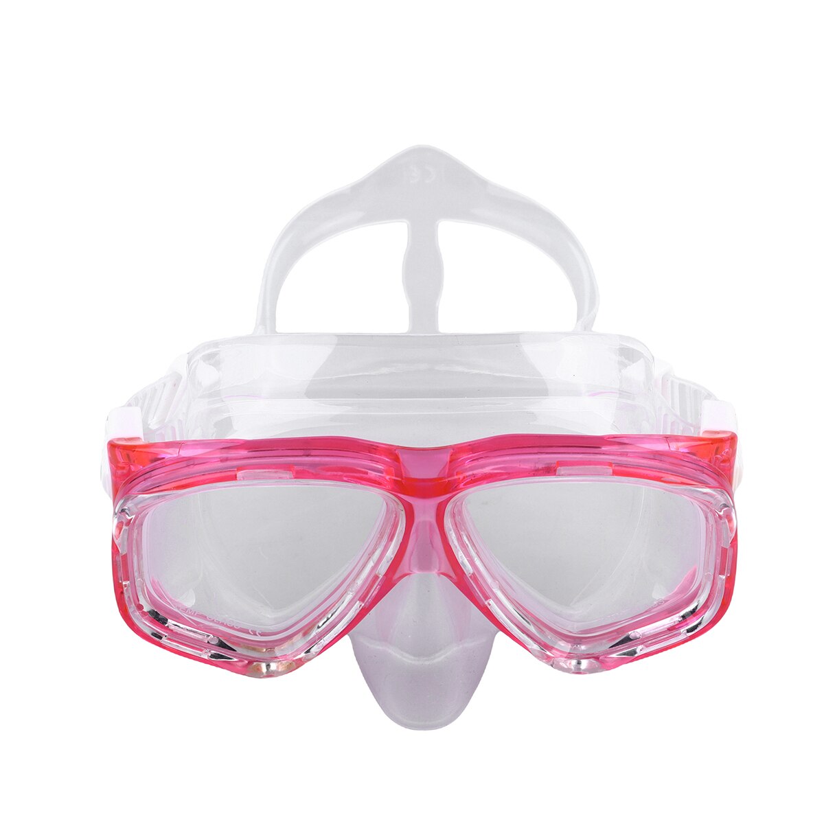 Máscara de mergulho de vidro temperado óculos de natação de silicone claro durável mergulho goggle snorkel equipamento de natação: Rosy