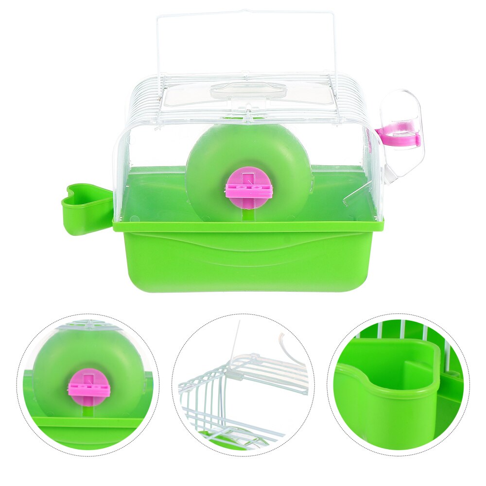 Transparent Hamster Cage Pet Nest Hamster Nest Chinchilla House with Handle: Light Green