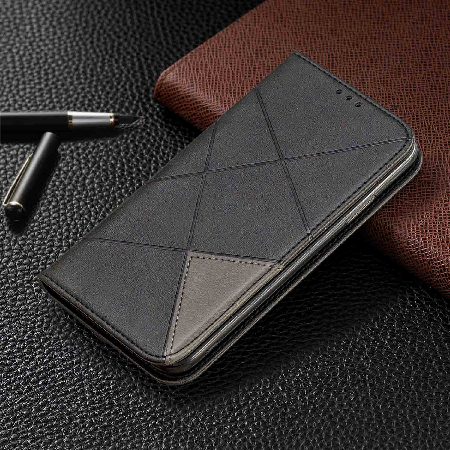 Magnete attirare per il caso di Samsung Galaxy A01 UNA 01 A015F SM-A015F SM-A015G SM-A015M copertura per Samsung A21 SM-A215F/DS in pelle coque: A21 / Black