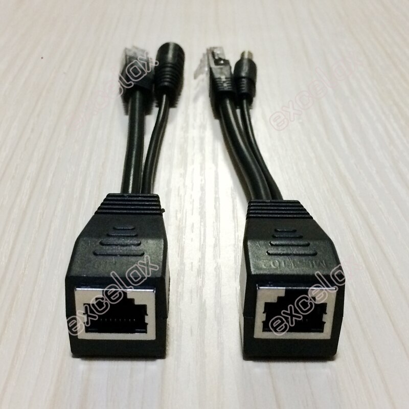 1x Pair RJ45 Passive PoE Injector & Splitter IP Camera Power Over Ethernet Power Supply Adapter 30m 100ft DC 12V Connector Plug