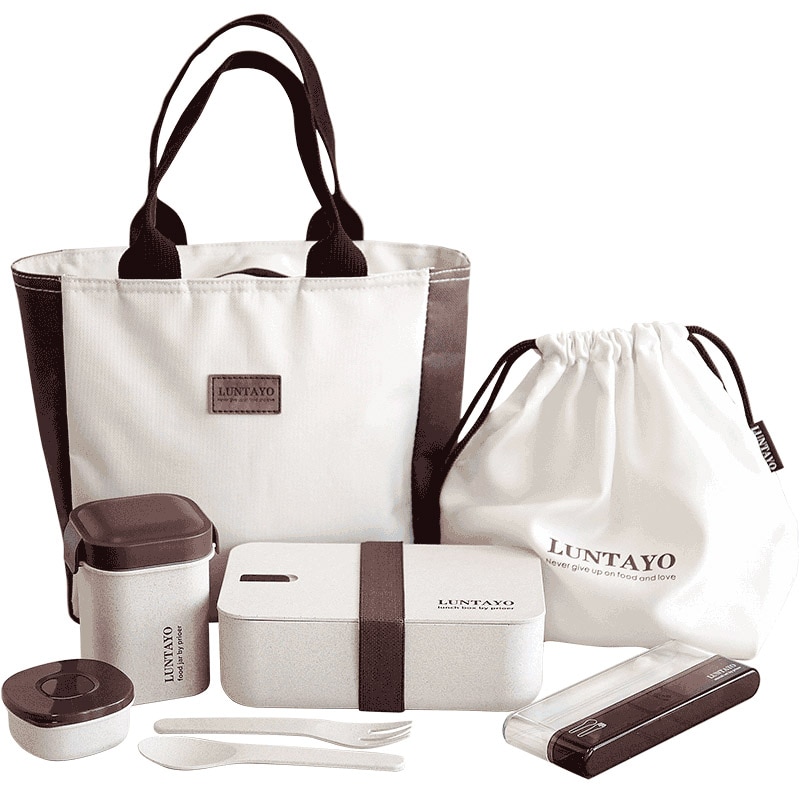 Japanese Style Bento Box Plastic Lunch Boxes Student Office Microwavable Food Containter Tableware