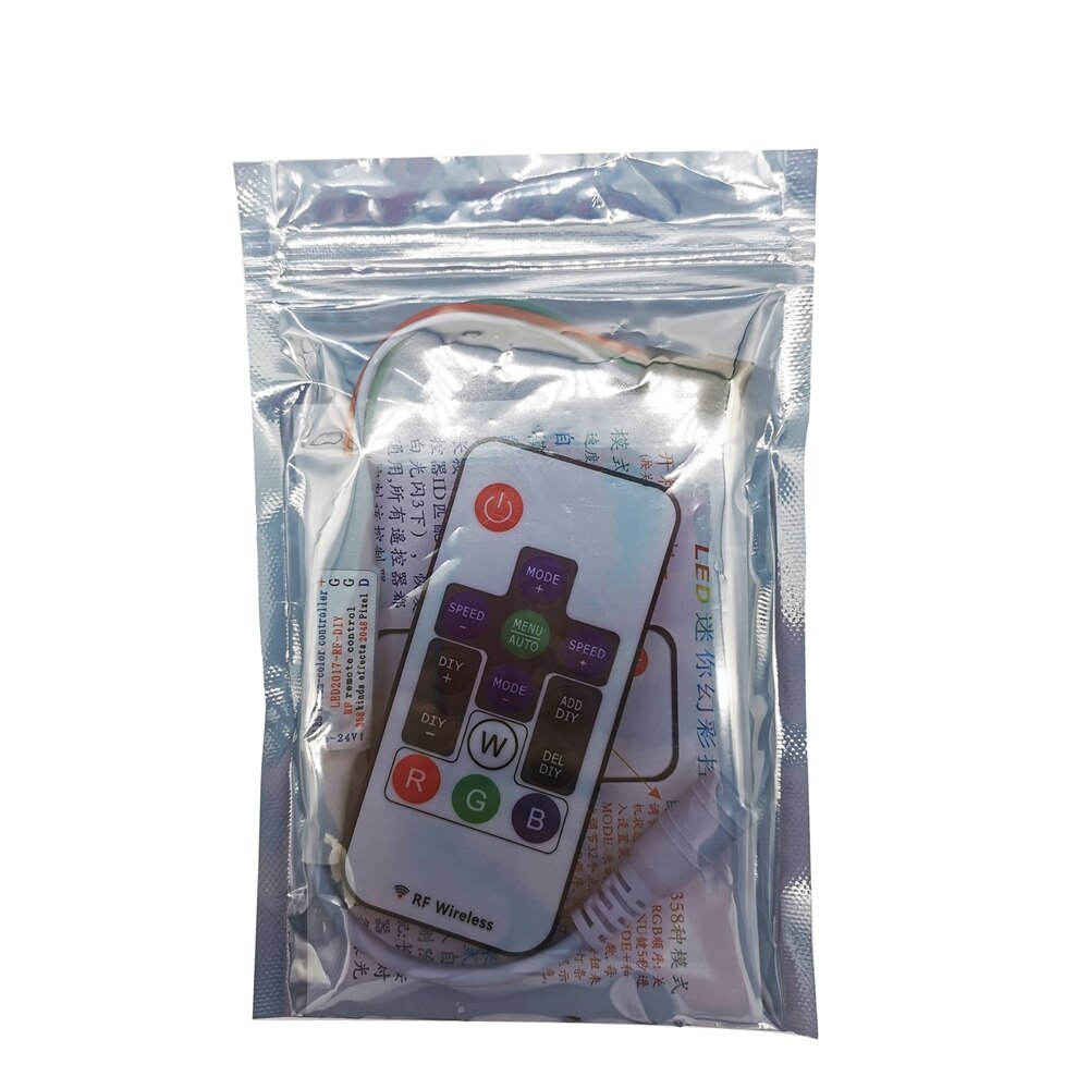 DC5-24V 14Key Controller Mini Smart Diy Rf Draadloze Afstandsbediening Voor 3Pin Rgb Individueel Adresseerbare Led Strip 358 Full Color Modus