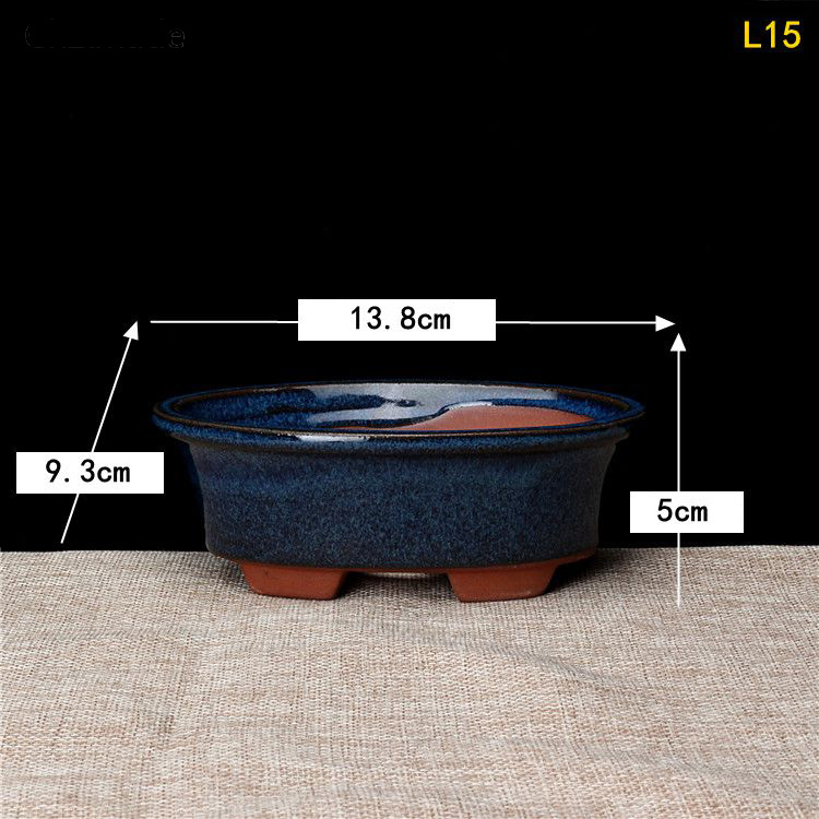 Lychee Life Chinese Ceramic Bonsai Flower Pots Storage Boxes For Flower Green Plants Glazed Pot Planter Diy Crafts Home: 4