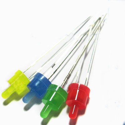 2mm dip ledet diffust indikator flad top led diode 2mm rød / grøn / gul / orange lysdiode (ce & rosh)