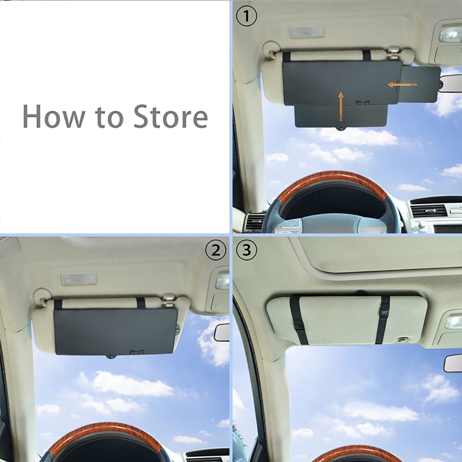 Car Sun Visor Retractable Multifunctional Vehicle Goggles Front Side Sunshade Car Supplies