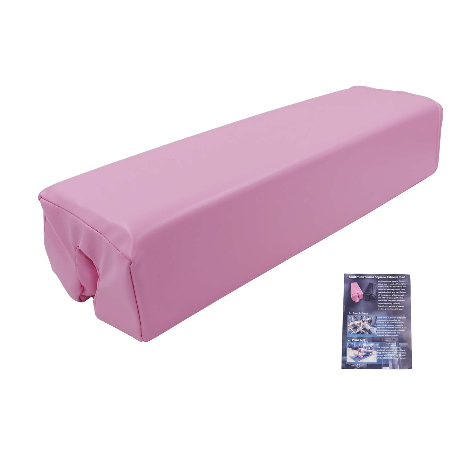 Hip Thrust Barbell Squat Pad Foam PU Leather Multifunction Pad for Gym Weightlifting Training Yoga Exercise Protective Equipment: Square pink