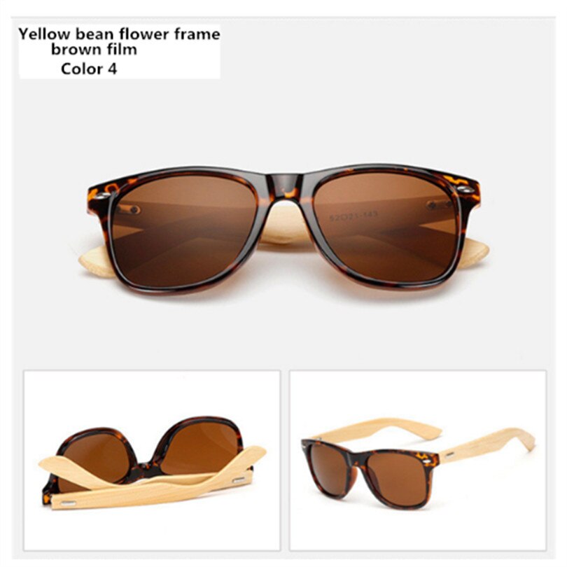 Gafas de sol de bambú para hombre y mujer, gafas de sol Vintage, patilla de madera, gafas de de , gafas de sol de , para hombre y mujer: Color 4