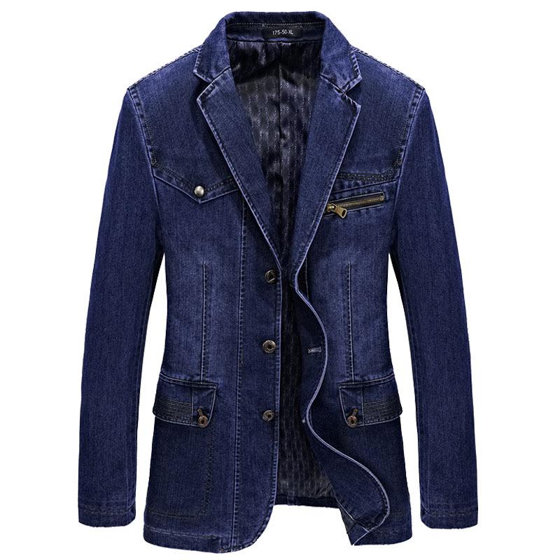 rand Men Denim lazer Jacket Spring Cotton Casual Suit Jackets Male Slim Fat Coat lazer Men lazer Masculino 3XL F805