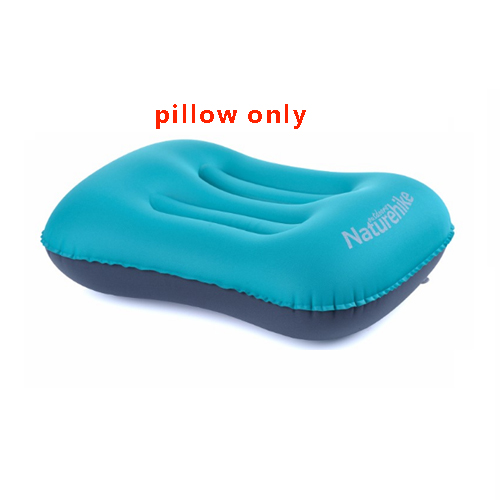 Ultralette oppustelige rejsepuder komprimerbar kompakt oppustelig komfortabel ergonomisk pude til udendørs camp backpacking: Kun blå pude