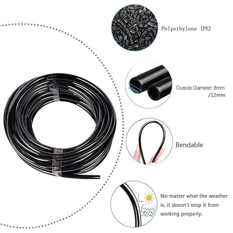 20M-5M DIY Universal Sprayer Kit 360° Curved Garden Automatic Irrigation System for Garden Plant Fogging Watering Irrigation