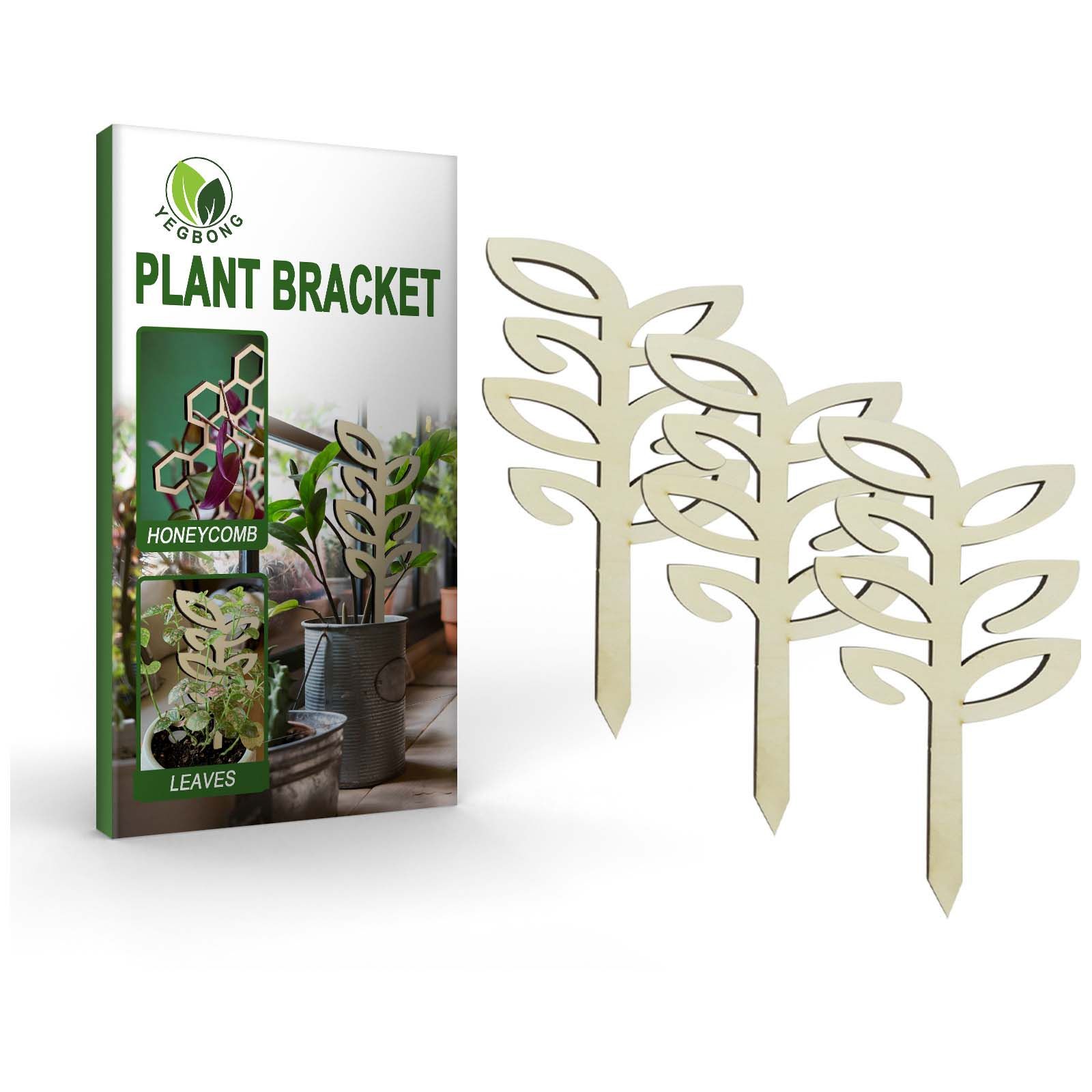 Potted Climbing Frame Wooden Honeycomb Leaves Shaped Plant Support Frame Climbing Flower Fixed Vines Plant Growth: 3pcs-set  Leaves