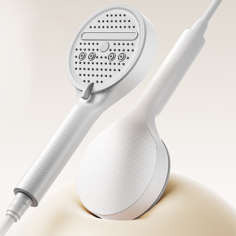 Cabezal de ducha ajustable de 5 modos, cabezal de ducha ahorrador de agua para baño con Base de manguera, accesorios de baño con patrón de fibra de carbono