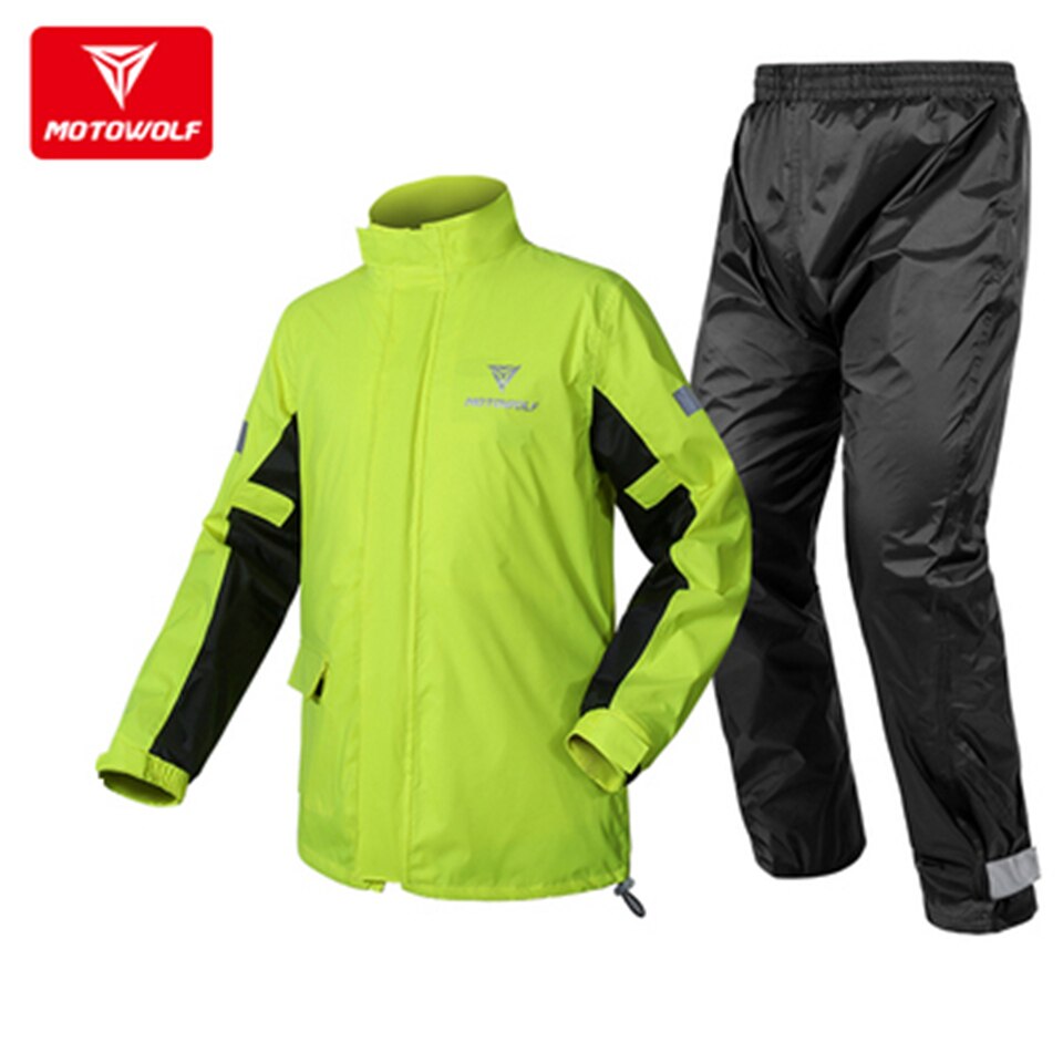 Motowolf – poncho universel pour moto et vélo électrique, combinaison d'été, imperméable, résistant à la pluie, pour hommes et femmes: fluorescent yellow / L