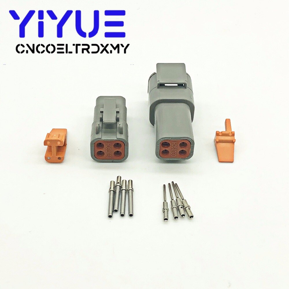 Conector impermeable para automóvil, conector sellado automotriz con clavijas sólidas 16-22awg, 1 juego Deutsch DTM 2-12P macho hembra
