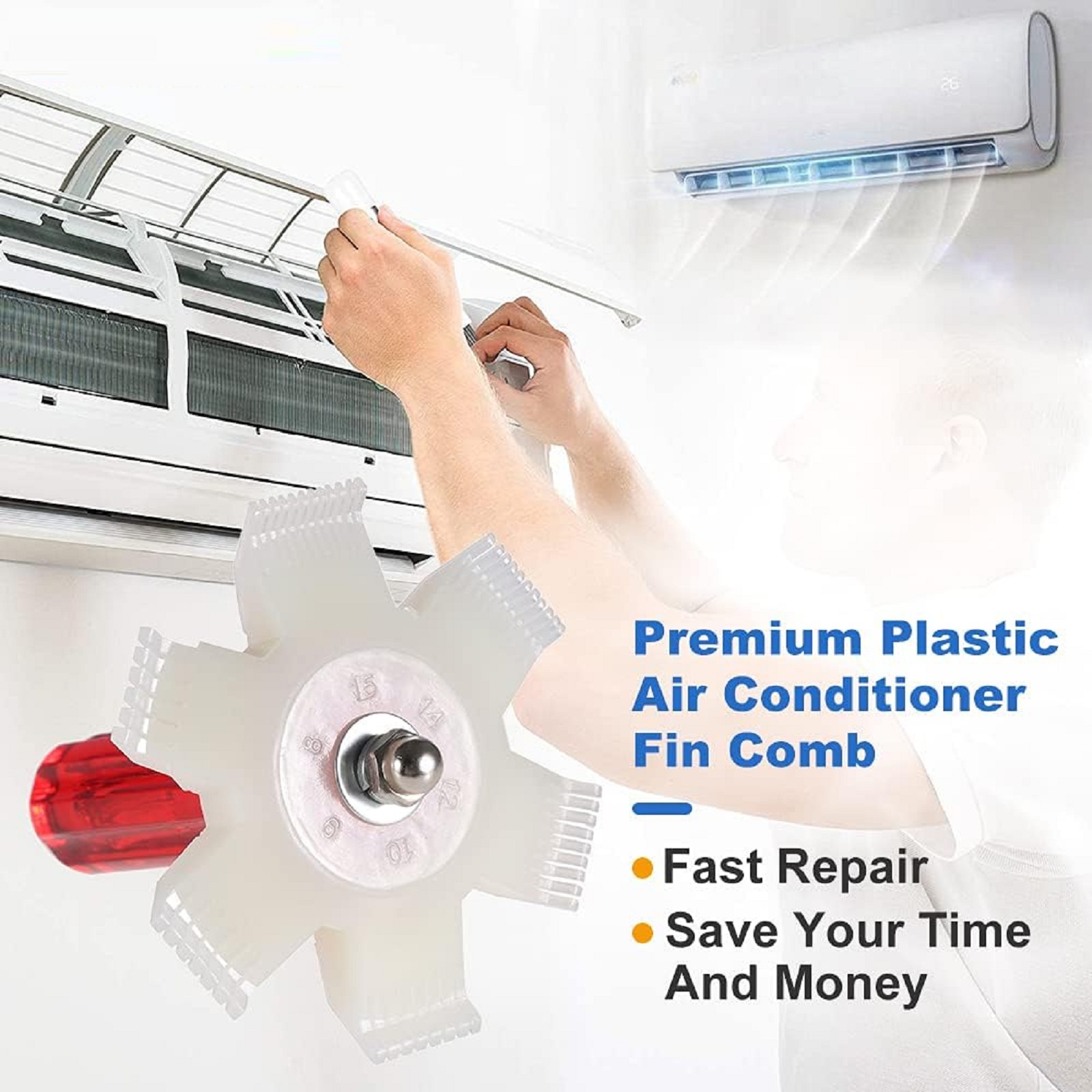 A/C Refrigeration Fin Straightener Air Conditioning Fin Comb Radiator Condenser Cleaner Repair Tool Car Cleaning Brush Accessory