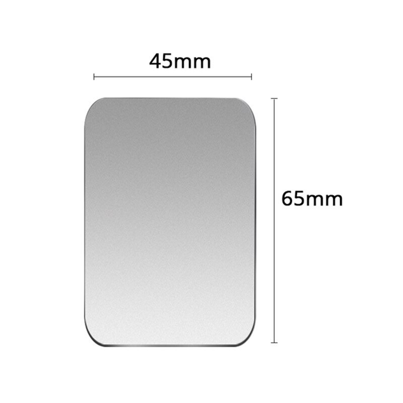 Uslion Magnetische Metalen Plaat Voor Magnetische Auto Telefoon Houder Universele Ijzeren Plaat Sticker Stand Mobiele Telefoon Magneet Houder: 1PCS Silver 45x65mm