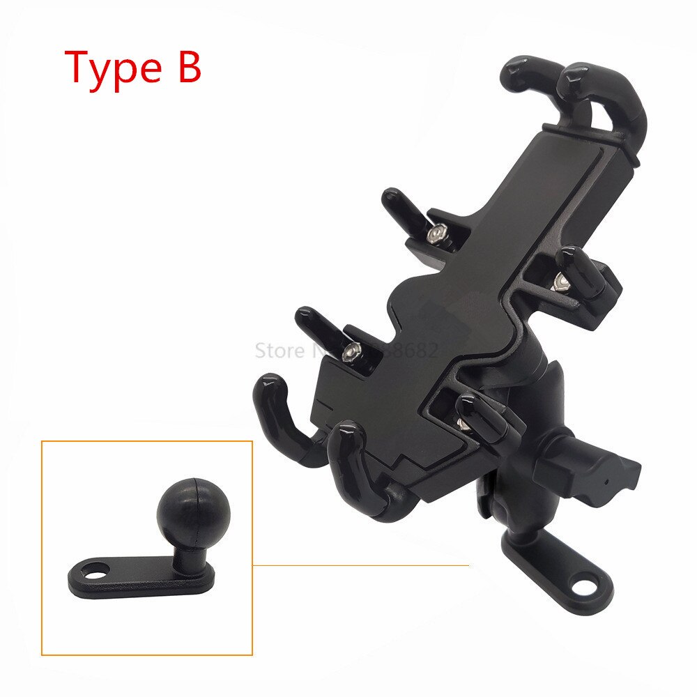 Jadkinsta Sfera In Alluminio Supporto Del Supporto Regolabile Del Motociclo Manubrio con Doppia Presa Braccio per Gopro Telefono Ram Mount: B