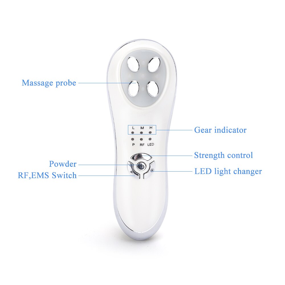 RF EMS Facial Beauty Machine Skin Rejuvenation Radio Frequency Device LED Phototherapy Wrinkle Removal Face Tightening Tools