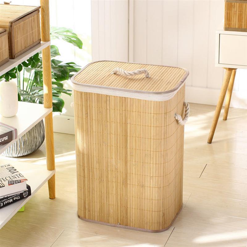Opvouwbare wasmand organizer, bamboe wasmand, opbergmand organizer, kledingcontainer, opvouwbare doos