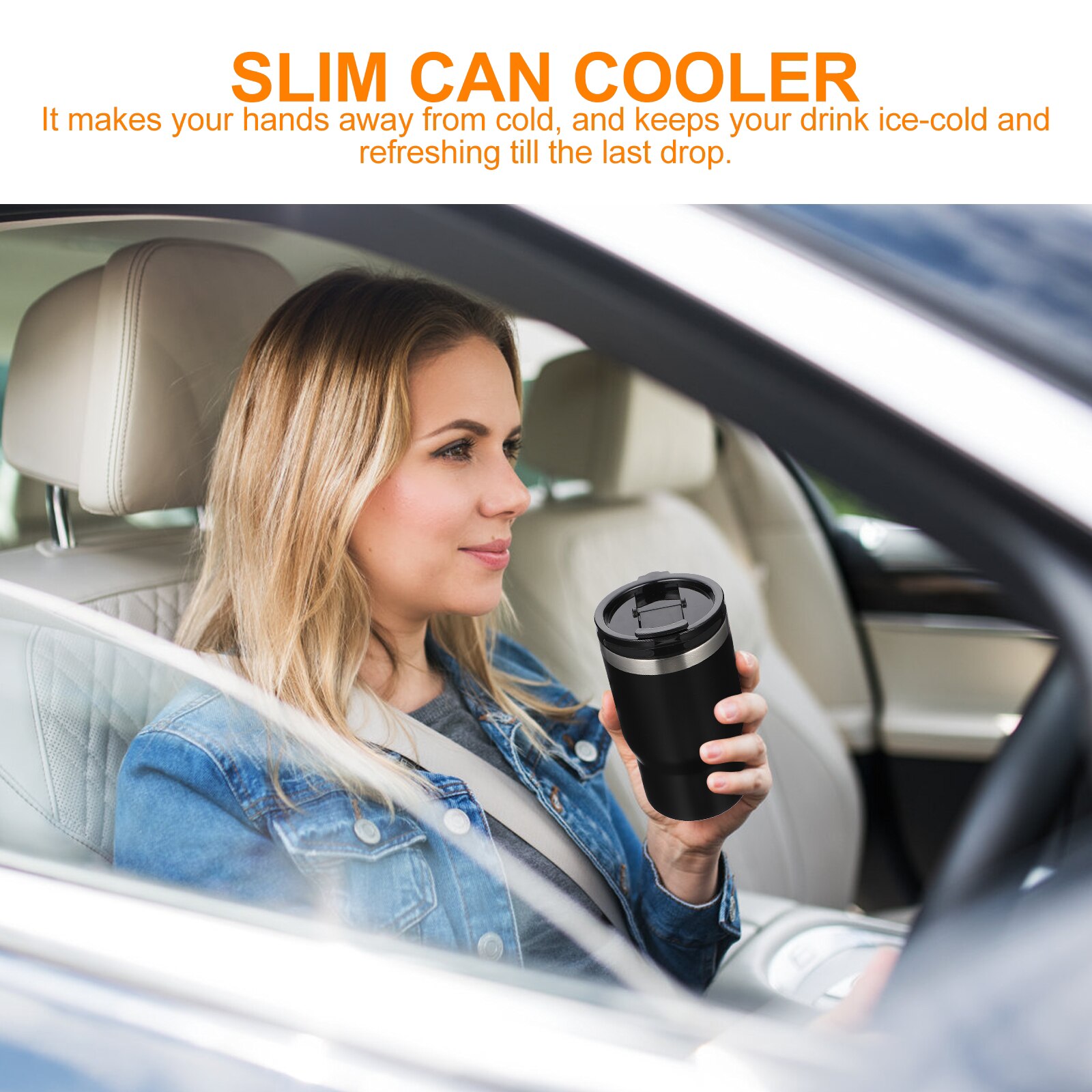 Insulated Beer Can Holder Portable Slim Can Cooler Stainless Steel Freezable Can Cooler