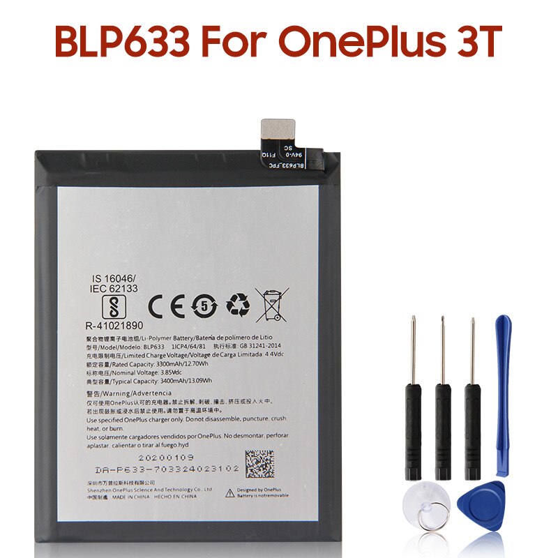 Original Ersatz Batterie BLP637 BLP685 BLP699 BLP743 BLP745 Für OnePlus 1 2 3T 5 5T 6 6T 7 7 Pro 7T 7T Pro Telefon Batterien: For Oneplus 3T