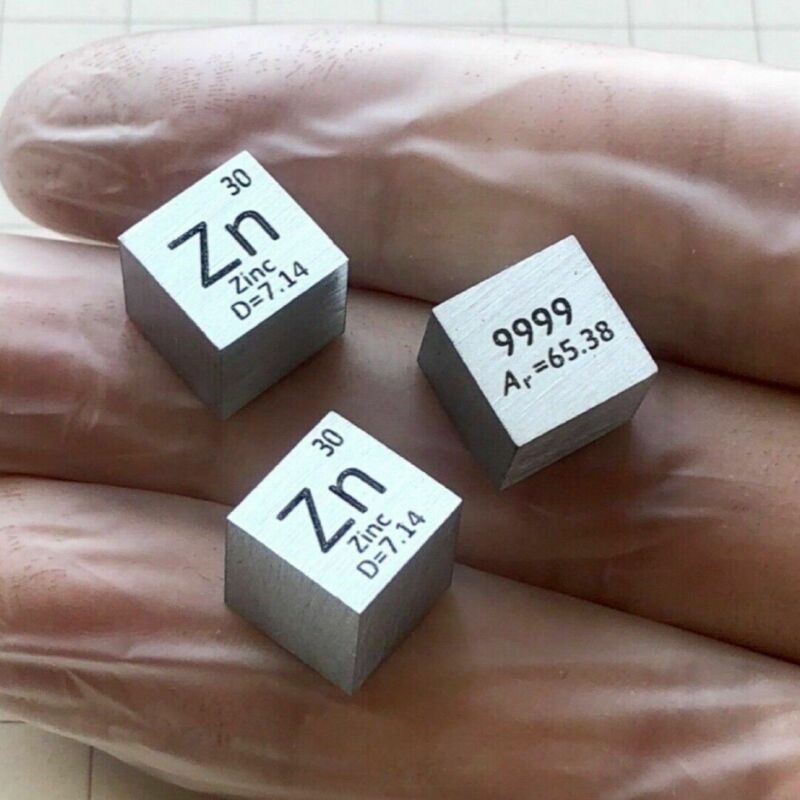 10mm 99,99% Hohe Reinheit zinc Zn Metall Wrfel elemento Periodensystem