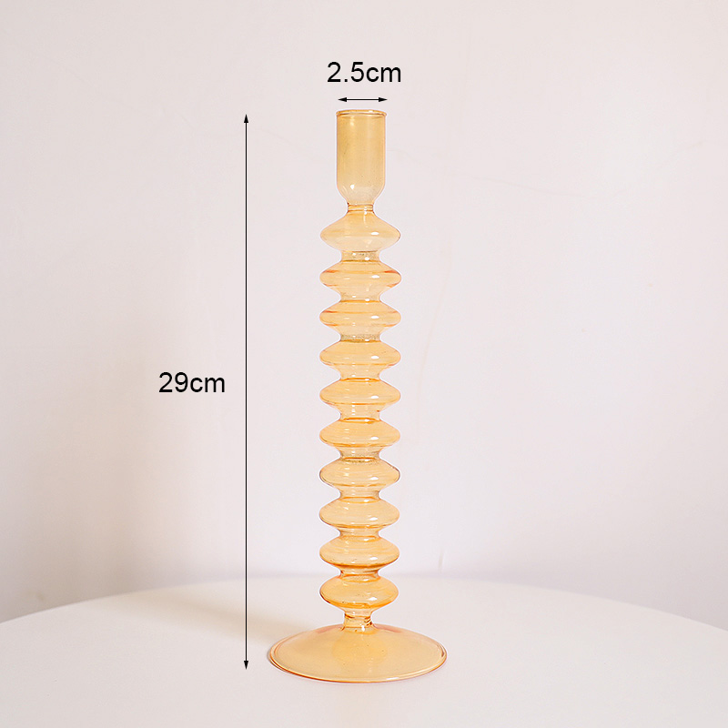 Portavelas de cristal para decoración de boda, candelabro de Color hecho a mano, florero, centro de mesa, decoración nórdica Vintage para el hogar: Lavanda