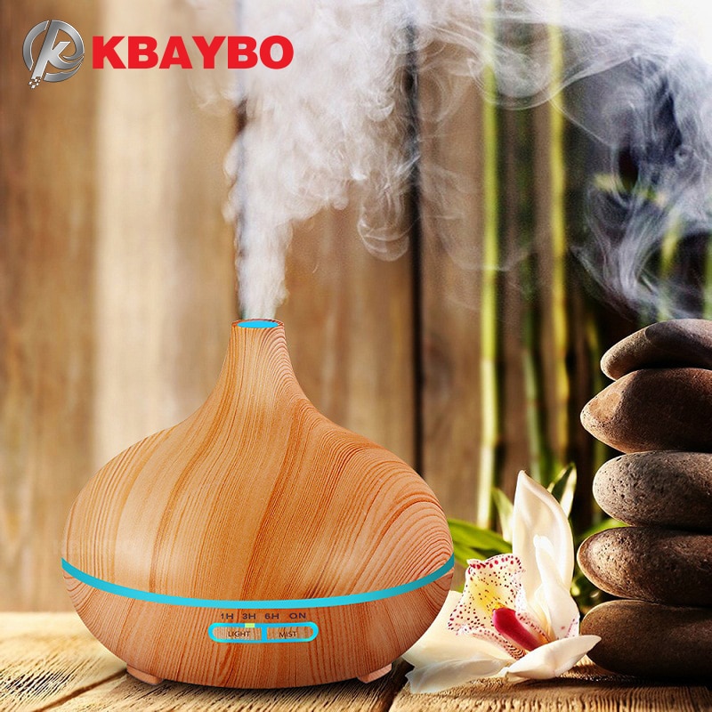 KBAYBO 300ml Aroma nawilżacz powietrza ziarna drewna z LED lights dyfuzor olejków eterycznych aromaterapia elektryczny Mist Maker dla domu