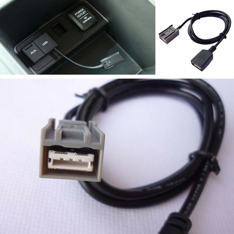 Auto Aux Usb Kabel Adapter Vrouwelijke Poort Extension Wire Voor Honda Civic Jazz CR-V Accord Stereo MP3 Interface Auto Accessoires