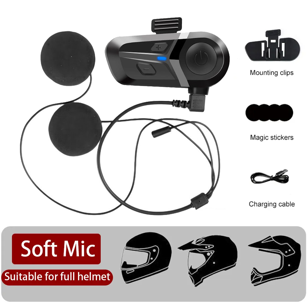 Motorrad Bluetooth Headset 5,3 kabellos Helm Headset Freis prec heinrich tung Bluetooth Telefon Musik Spieler für Motorrad Helme: Blau