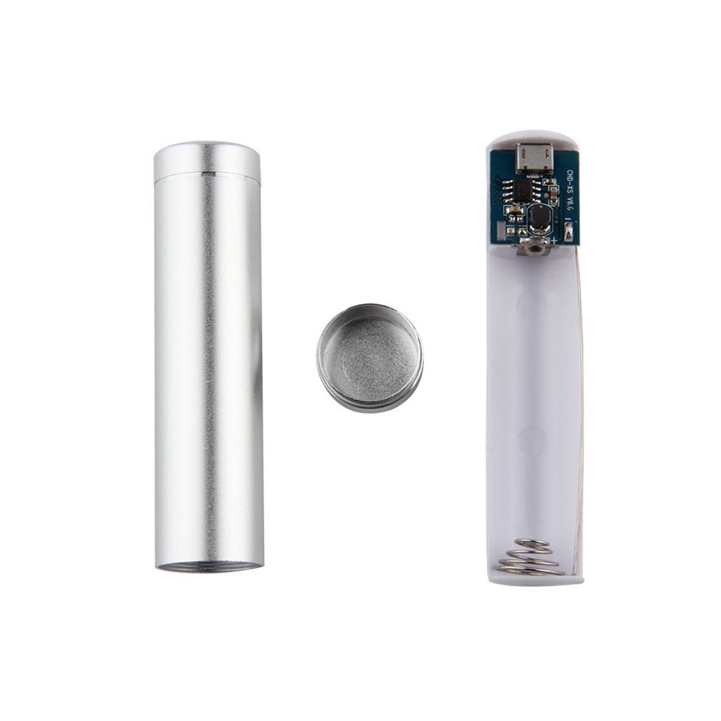 Portable Multicolor Hard Universal USB 5V 1A Mobile Power Bank Charger Pack 18650 Battery Case Box External Kit Case dro: Silver