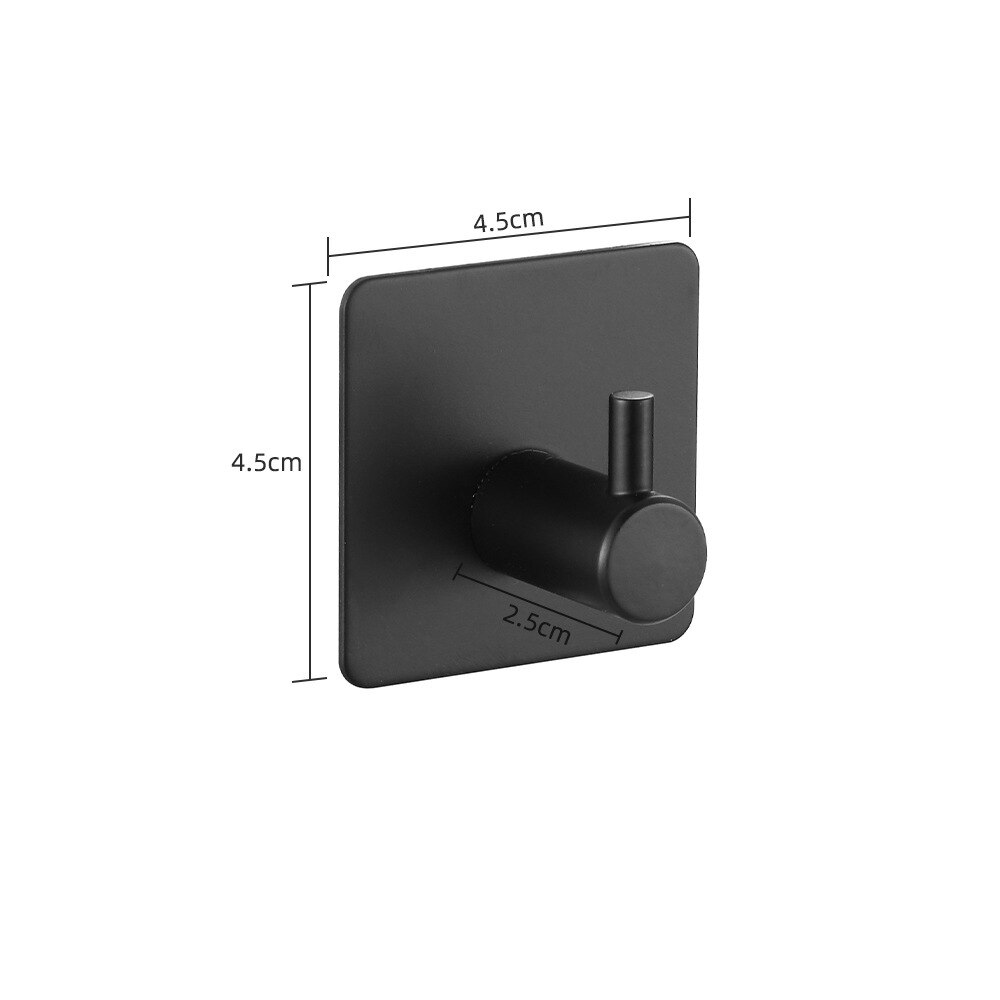 304 Black Hooks for Bathroom Kitchen Hanger Stainless Steel Wall Hook for Keys Coat Towel Hook Robe Hook Bathroom Hardware: black-04